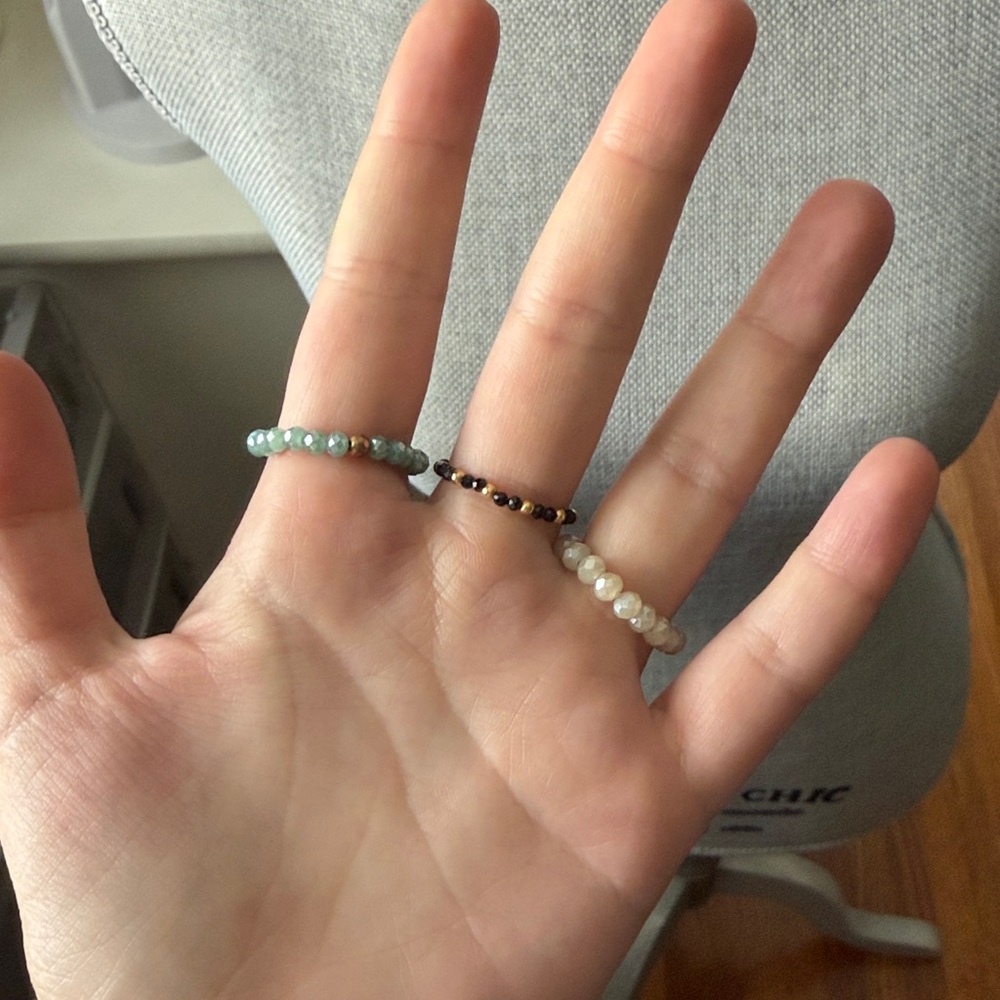 Set of 3 Beaded Rings - Picture 2 of 4